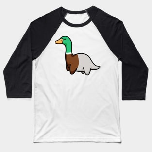 Cute Long Neck Dino Duck, Dinosaurus. Baseball T-Shirt